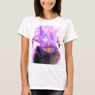 Purple Iris Watercolor Flower Floral Birthday T-Shirt