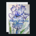 Purple Iris Watercolour Birthday Womans Invitation<br><div class="desc">Purple Iris Art Watercolour Birthday Woman's Invitation. Designed from my original watercolour painting.</div>