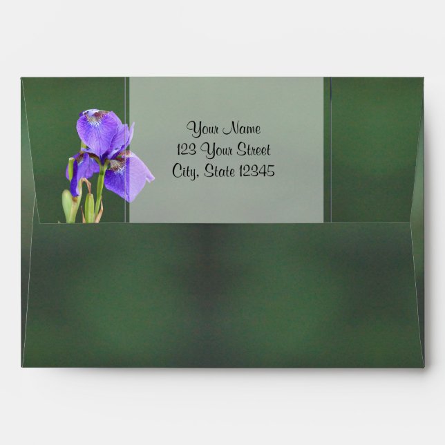Purple Iris Wedding Envelope (Back (Top Flap))