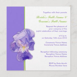 Purple Iris Wedding Invitation