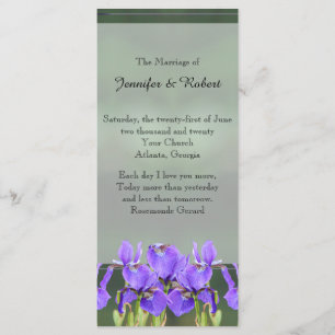 Purple Iris Wedding Program Programme