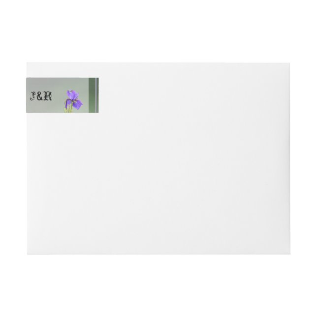 Purple Iris Wedding Wrap Around Label (Front)