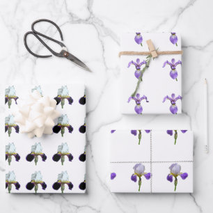 Purple Iris Wrapping Paper Sheets
