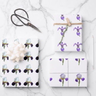 Purple Iris Wrapping Paper Sheets
