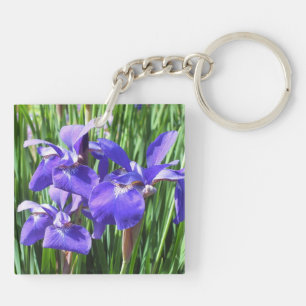 Purple Irises Acrylic Keyring