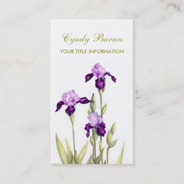 Purple Irises Business Card (Front)
