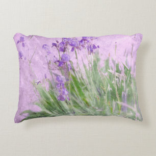 Purple Irises Decorative Cushion