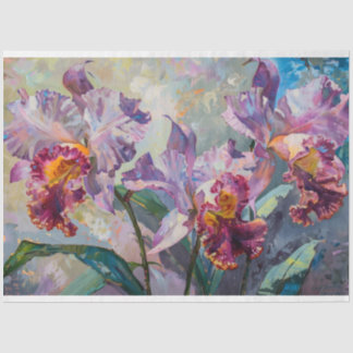 purple irises decoupage tissue paper