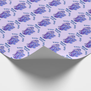 Purple Irises Floral Art Personalised Wrapping Paper