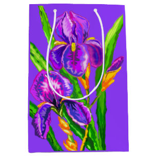 Purple Irises Flowers Gift Bag