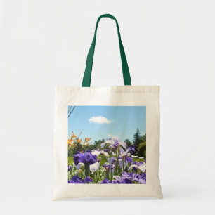 Purple Irises Garden Tote Bag