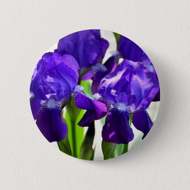 Purple Irises Iris Flower 6 Cm Round Badge (Front)