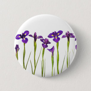 Purple Irises - Iris Flower Customised Template 6 Cm Round Badge