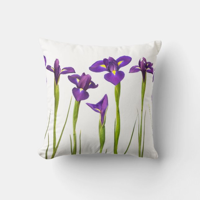 Purple Irises - Iris Flower Customised Template Cushion (Front)