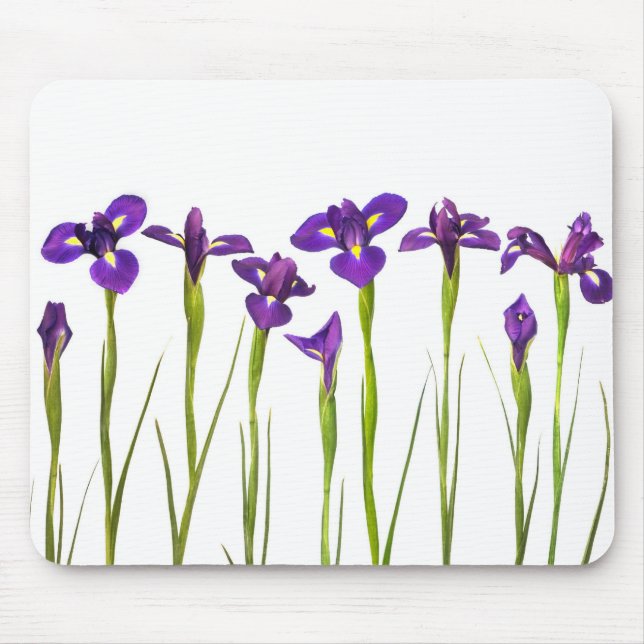 Purple Irises - Iris Flower Customised Template Mouse Mat (Front)
