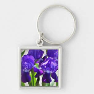 Purple Irises Iris Flower Key Ring