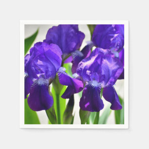Purple Irises Iris Flower Napkin