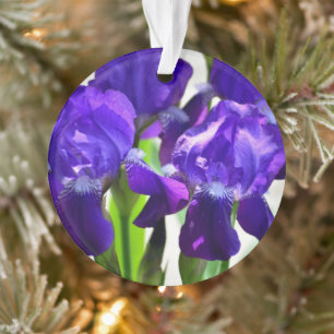 Purple Irises Iris Flower Ornament