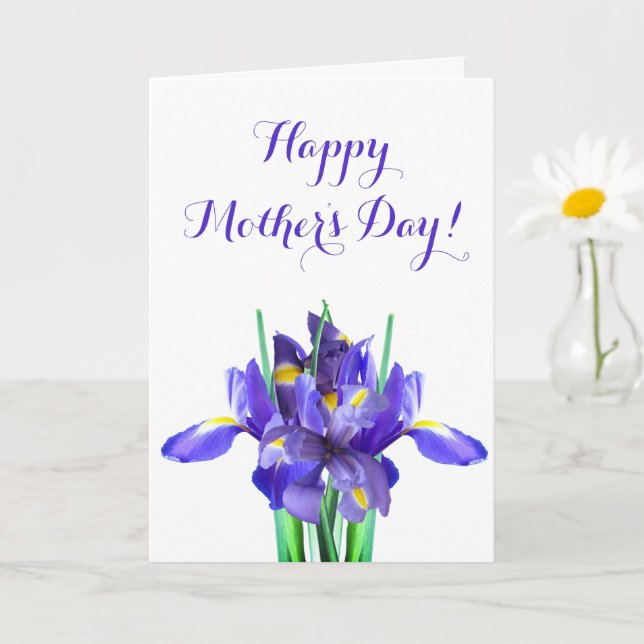 Purple Irises Mother's Day Card (Small Plant)