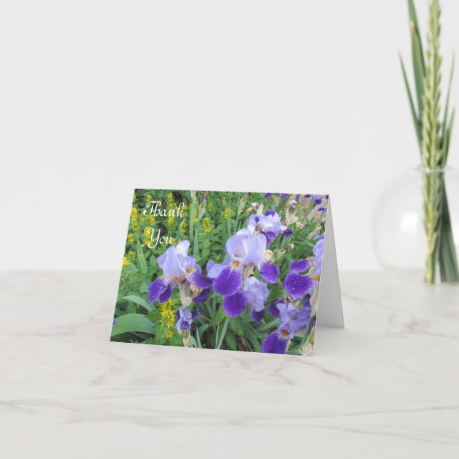Purple Irises Thank You Card (Front)