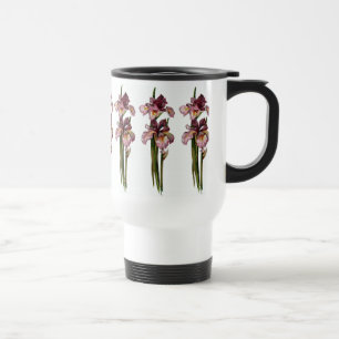 Purple Irises Travel Mugs - White