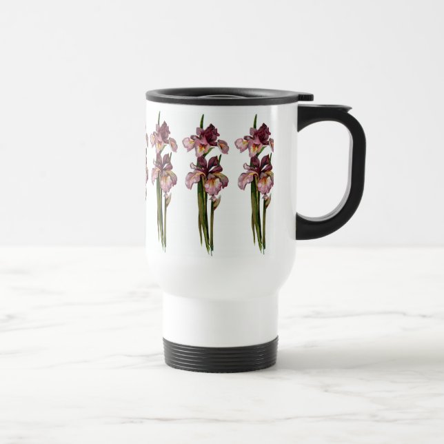 Purple Irises Travel Mugs - White (Right)
