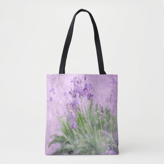 Purple Irises Watercolor - Tote Bag (Front)