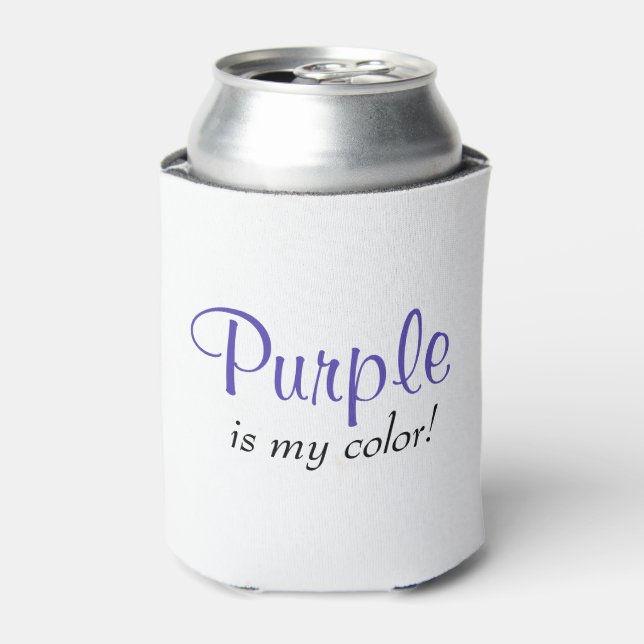 Purple Is My Colour Cute Can Cooler (Can Front)