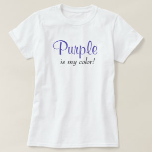 Purple Is My Colour Cute Typography Girly Quote T-Shirt