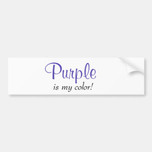Purple Is My Colour Cute Typography Girly Text Bumper Sticker