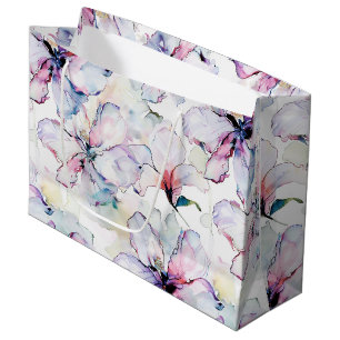 Purple Island Flowers Birthday Large Gift Bag