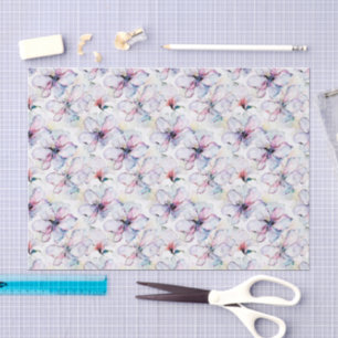 Purple Island Flowers Birthday Tissue Paper