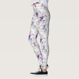 Purple Island Flowers Leggings