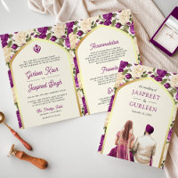 Purple Ivory Floral All in One Sikh Wedding