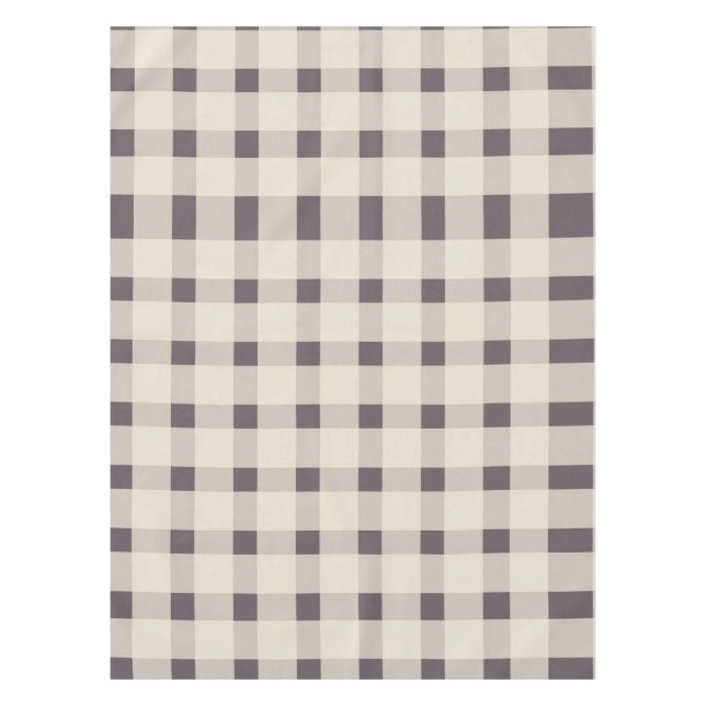 Purple Ivory Gingham Pattern Tablecloth (Front)