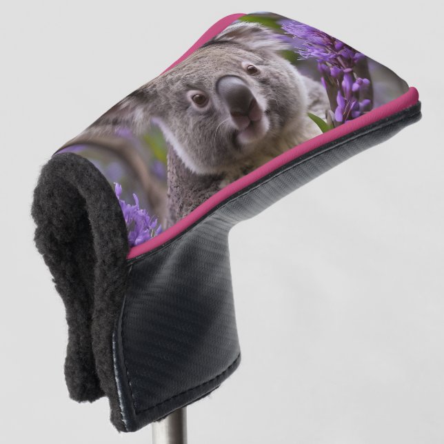 Purple Jacaranda Koala Bear,Golf Putter Cover (3/4 Front)