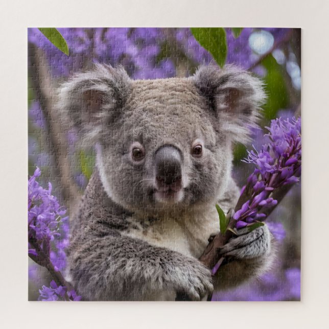 Purple Jacaranda Koala Bear, Jigsaw Puzzle (Vertical)