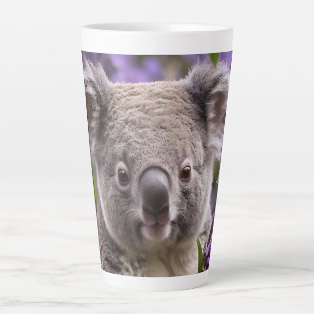 Purple Jacaranda Koala Bear, Latte Mug (Front)