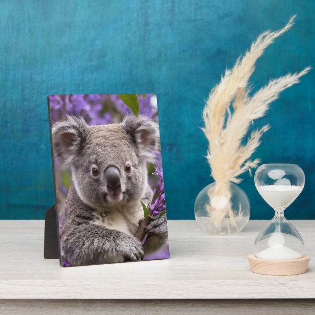 Purple Jacaranda Koala Bear, Plaque (Side)