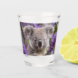Purple Jacaranda Koala Bear, Shot Glass