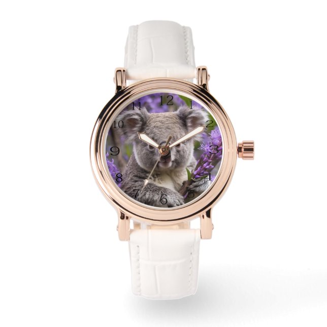 Purple Jacaranda Koala Bear, Watch (Front)