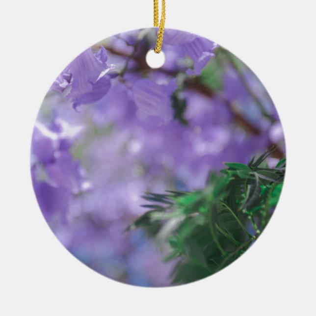 Purple Jacaranda Tree Flowers Ceramic Tree Decoration (Front)