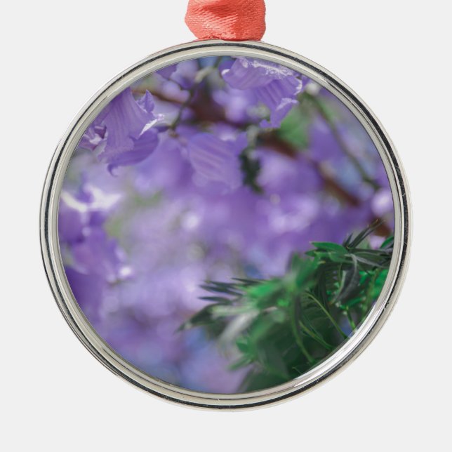 Purple Jacaranda Tree Flowers Metal Tree Decoration (Front)