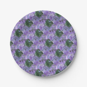Purple Jacaranda Tree Flowers Paper Plate