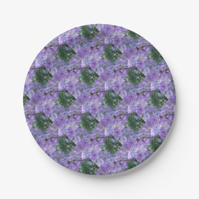 Purple Jacaranda Tree Flowers Paper Plate (Front)