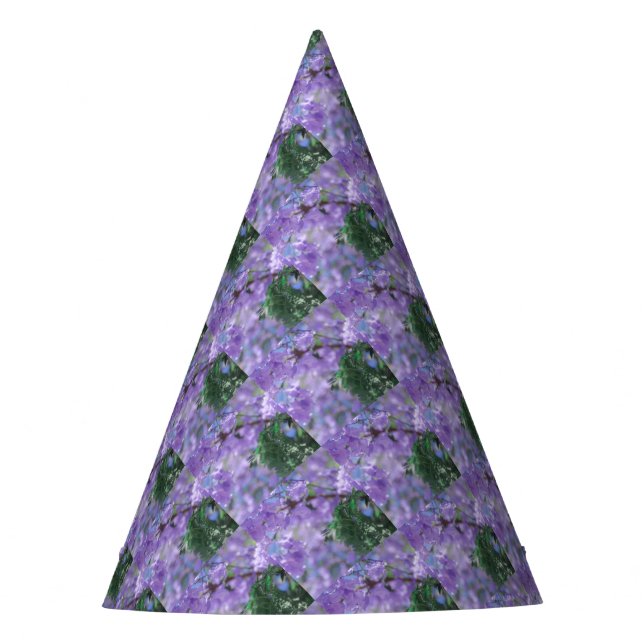 Purple Jacaranda Tree Flowers Party Hat (Front)