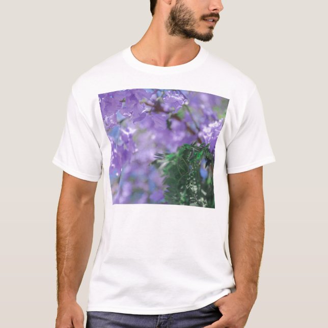 Purple Jacaranda Tree Flowers T-Shirt (Front)