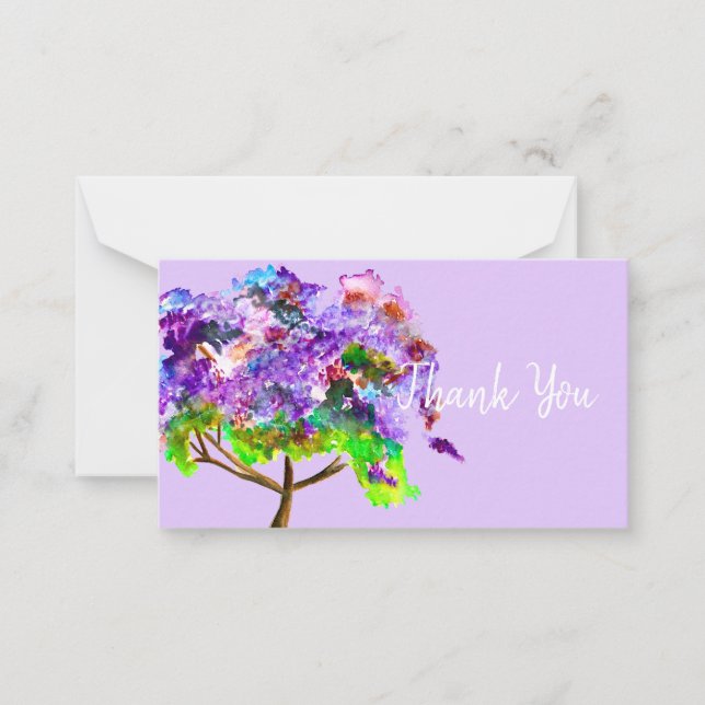 Purple Jacaranda tree watercolor art Card (Front)