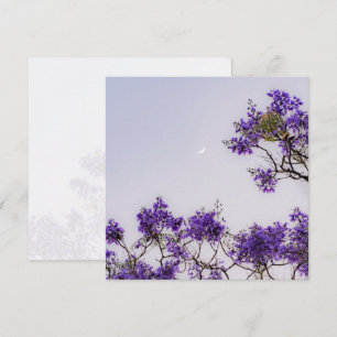 Purple Jacaranda tree with Moon, spring aesthetic Card