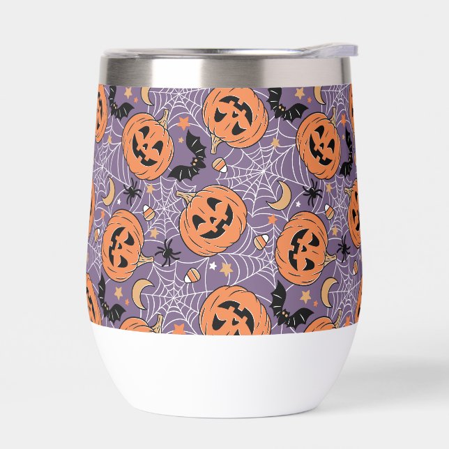 Purple Jack-O-Lantern Halloween Pattern (Left)